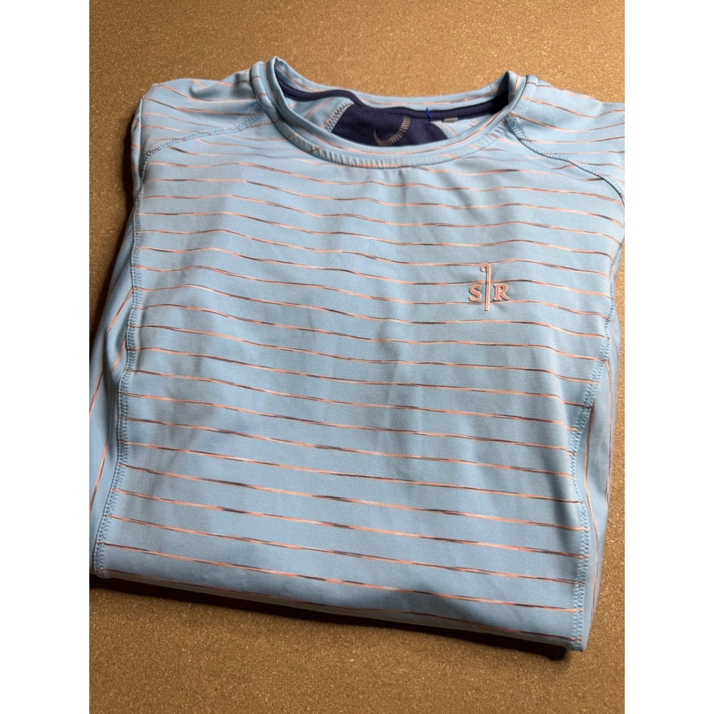 Zero Restriction Womens‎ Blue Striped Long Sleeve Golf Athletic Top Thumbholes M
